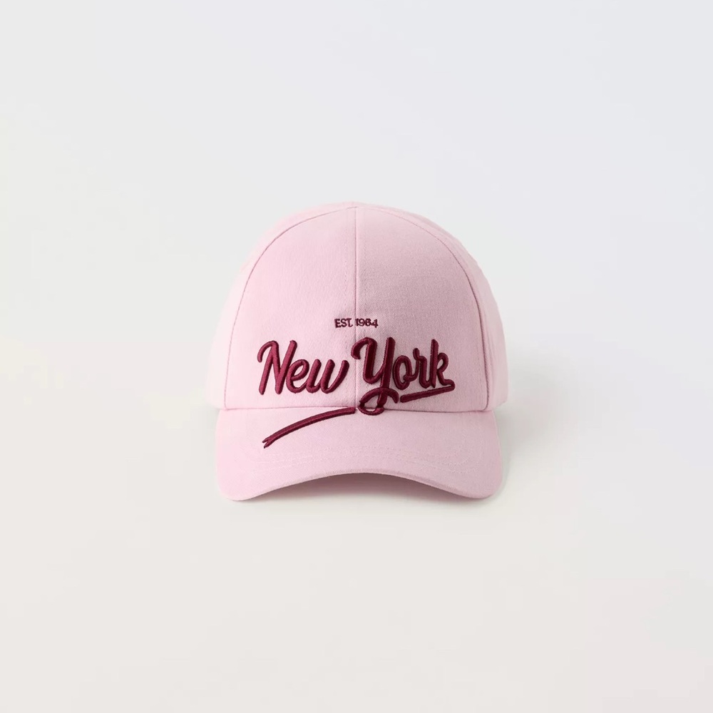 Zara Pink New York Kids Cap